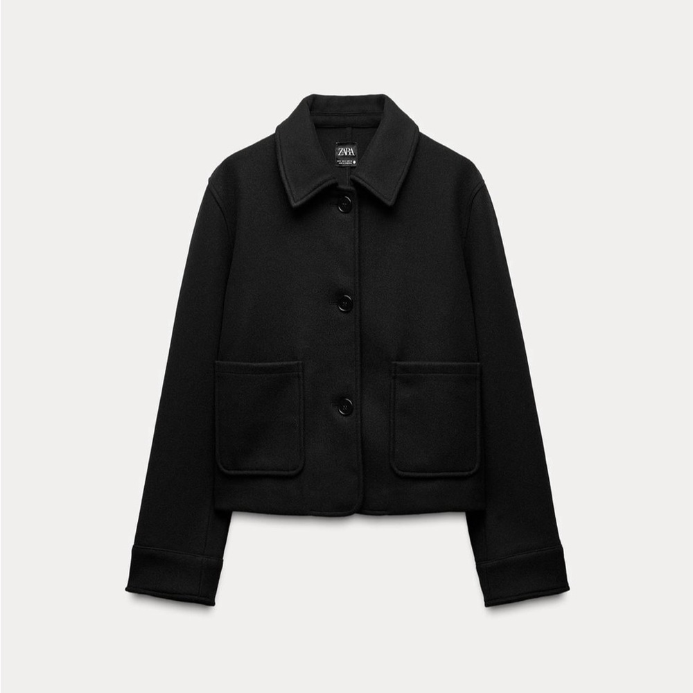 Zara Black Button-Up Jacket